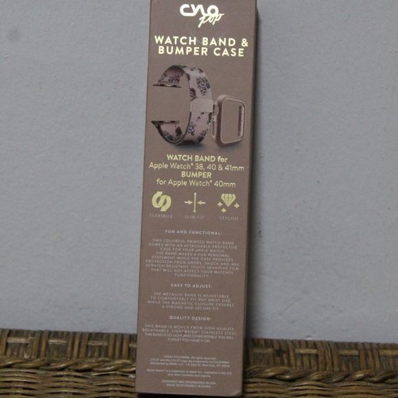 Cylo Pop.  Metal Mesh  Watch Band & Bumper Case. Color: Soft Rose Pink - Picture 4 of 5